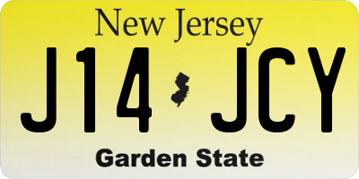 NJ license plate J14JCY