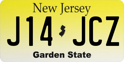 NJ license plate J14JCZ