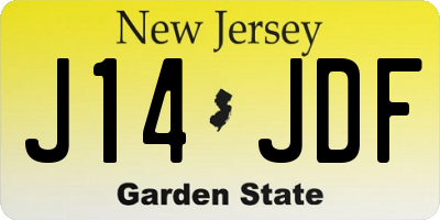 NJ license plate J14JDF