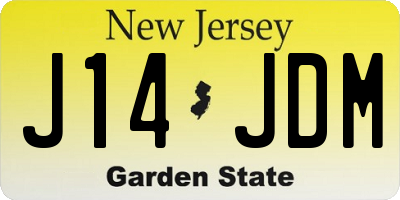 NJ license plate J14JDM