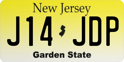 NJ license plate J14JDP