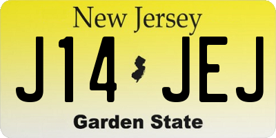 NJ license plate J14JEJ