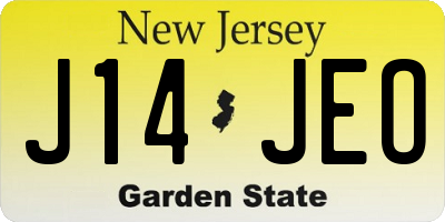 NJ license plate J14JEO