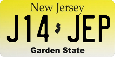 NJ license plate J14JEP