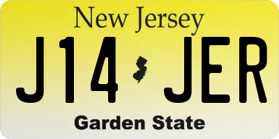 NJ license plate J14JER