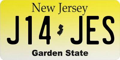 NJ license plate J14JES