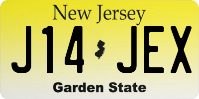 NJ license plate J14JEX