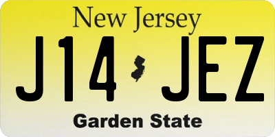 NJ license plate J14JEZ