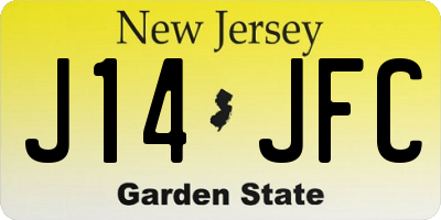 NJ license plate J14JFC