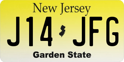 NJ license plate J14JFG