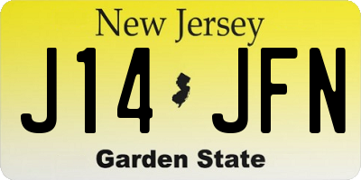 NJ license plate J14JFN