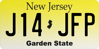 NJ license plate J14JFP