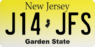 NJ license plate J14JFS