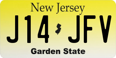 NJ license plate J14JFV