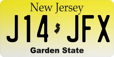 NJ license plate J14JFX