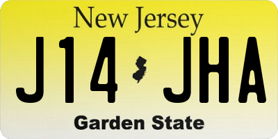 NJ license plate J14JHA