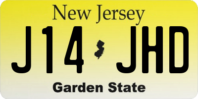 NJ license plate J14JHD