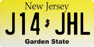 NJ license plate J14JHL