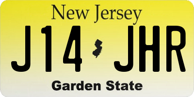 NJ license plate J14JHR