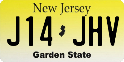 NJ license plate J14JHV