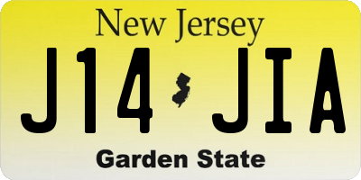 NJ license plate J14JIA