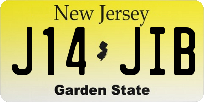NJ license plate J14JIB
