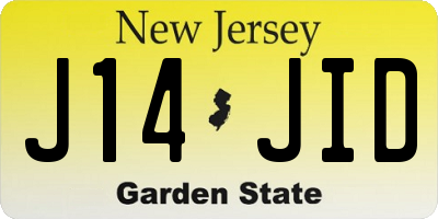 NJ license plate J14JID