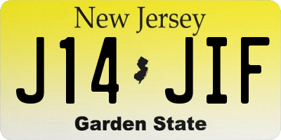 NJ license plate J14JIF