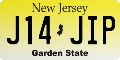 NJ license plate J14JIP