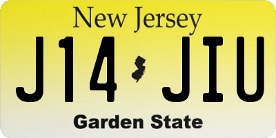 NJ license plate J14JIU
