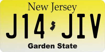 NJ license plate J14JIV