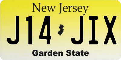 NJ license plate J14JIX