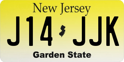 NJ license plate J14JJK