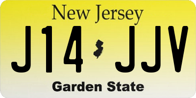 NJ license plate J14JJV