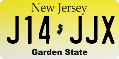 NJ license plate J14JJX