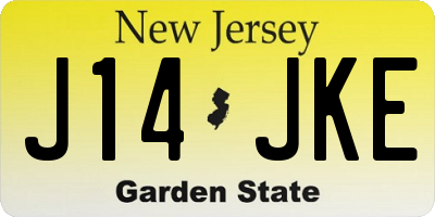 NJ license plate J14JKE
