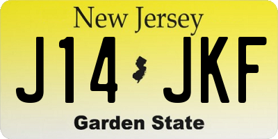 NJ license plate J14JKF