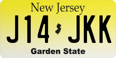 NJ license plate J14JKK