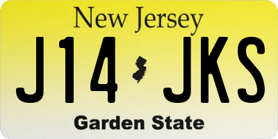 NJ license plate J14JKS