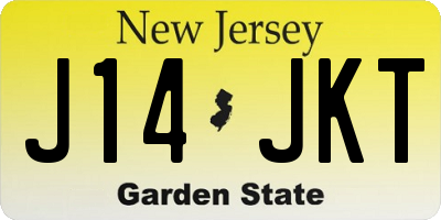 NJ license plate J14JKT