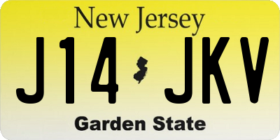 NJ license plate J14JKV
