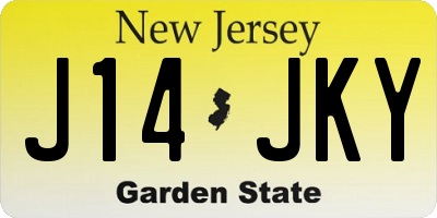 NJ license plate J14JKY