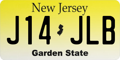 NJ license plate J14JLB