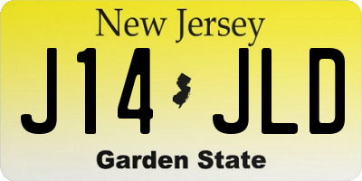 NJ license plate J14JLD