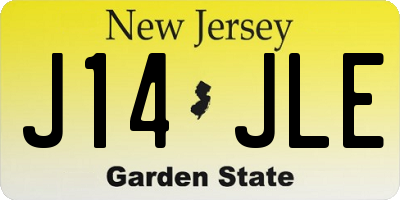 NJ license plate J14JLE