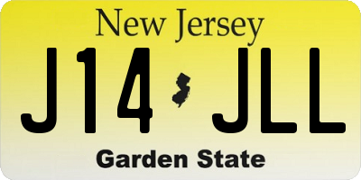 NJ license plate J14JLL