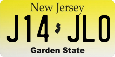 NJ license plate J14JLO