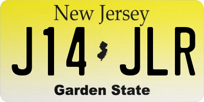 NJ license plate J14JLR