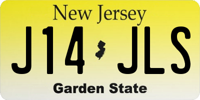 NJ license plate J14JLS