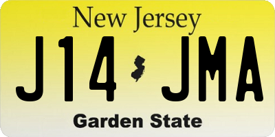 NJ license plate J14JMA